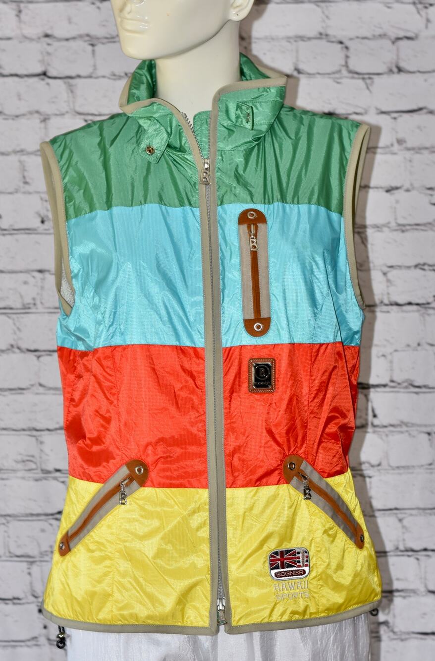 BOGNER Sports Hawaii Zip Pockets Waistcoat Vest Jacket Size 10